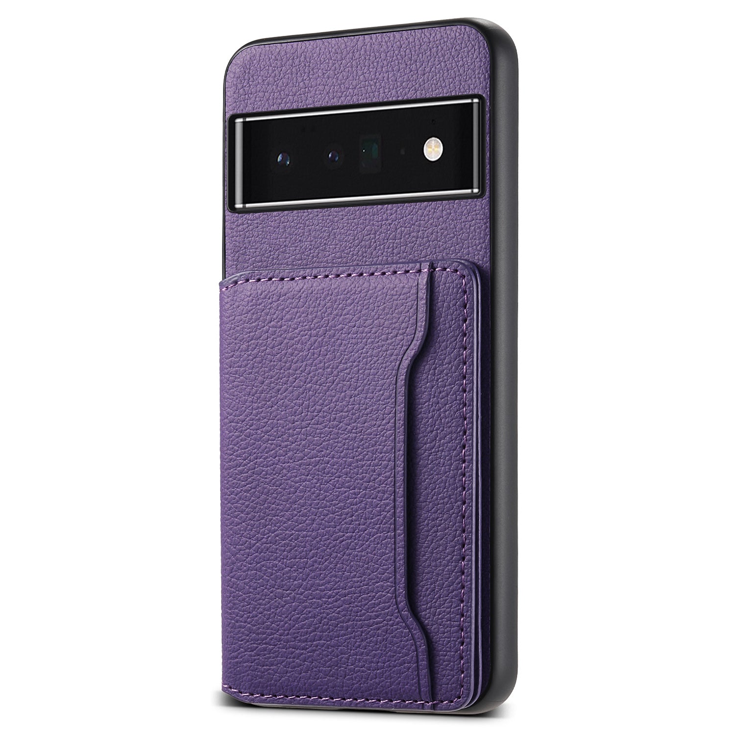 Kickstand Case for Google Pixel 6 Pro 5G Card Slots TPU+PC+PU Phone Cover Kickstand Case for Google Pixel 6 Pro 5G Card Slots TPU+PC+PU Phone Cover